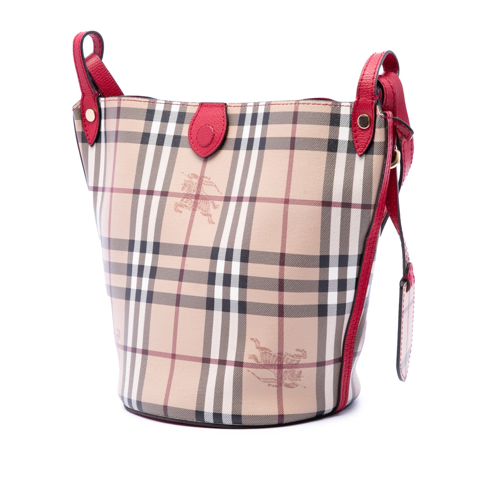 Burberry Haymarket Check Coated Canvas Lorne Bucket Bag