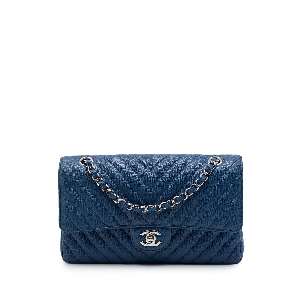 Chanel Medium Classic Chevron Caviar Double Flap