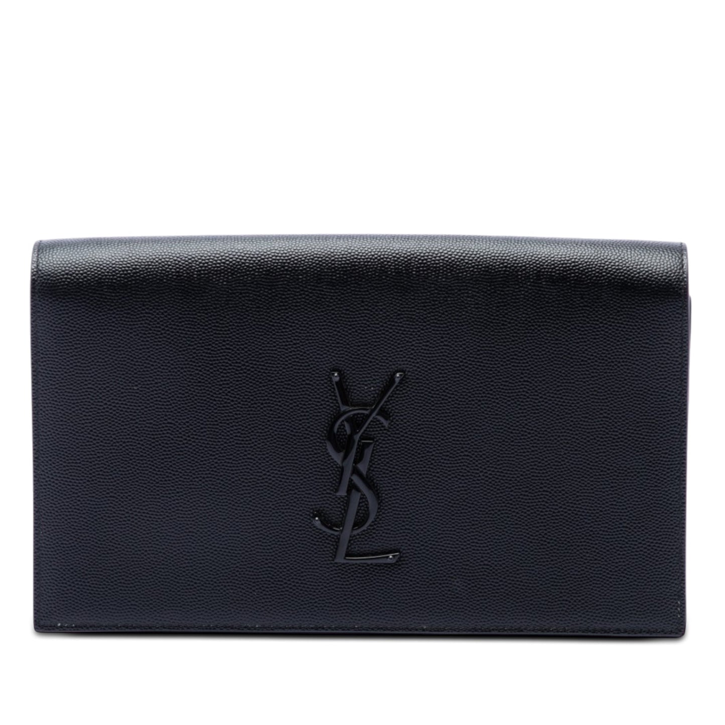 Saint Laurent Grain de Poudre Monogram Monochrome Kate Clutch