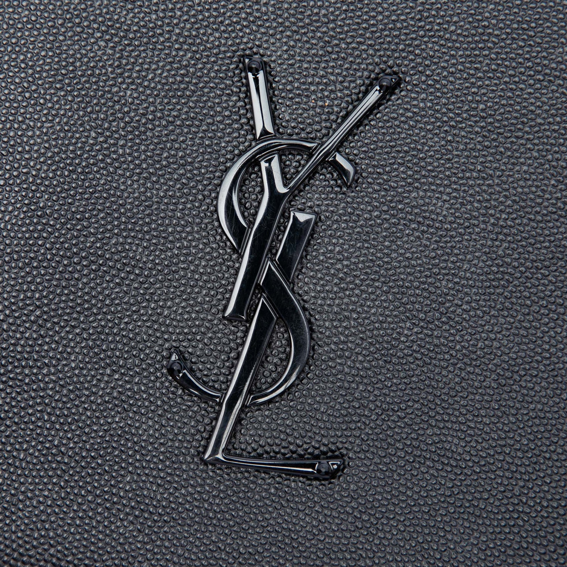 Saint Laurent Grain de Poudre Monogram Monochrome Kate Clutch