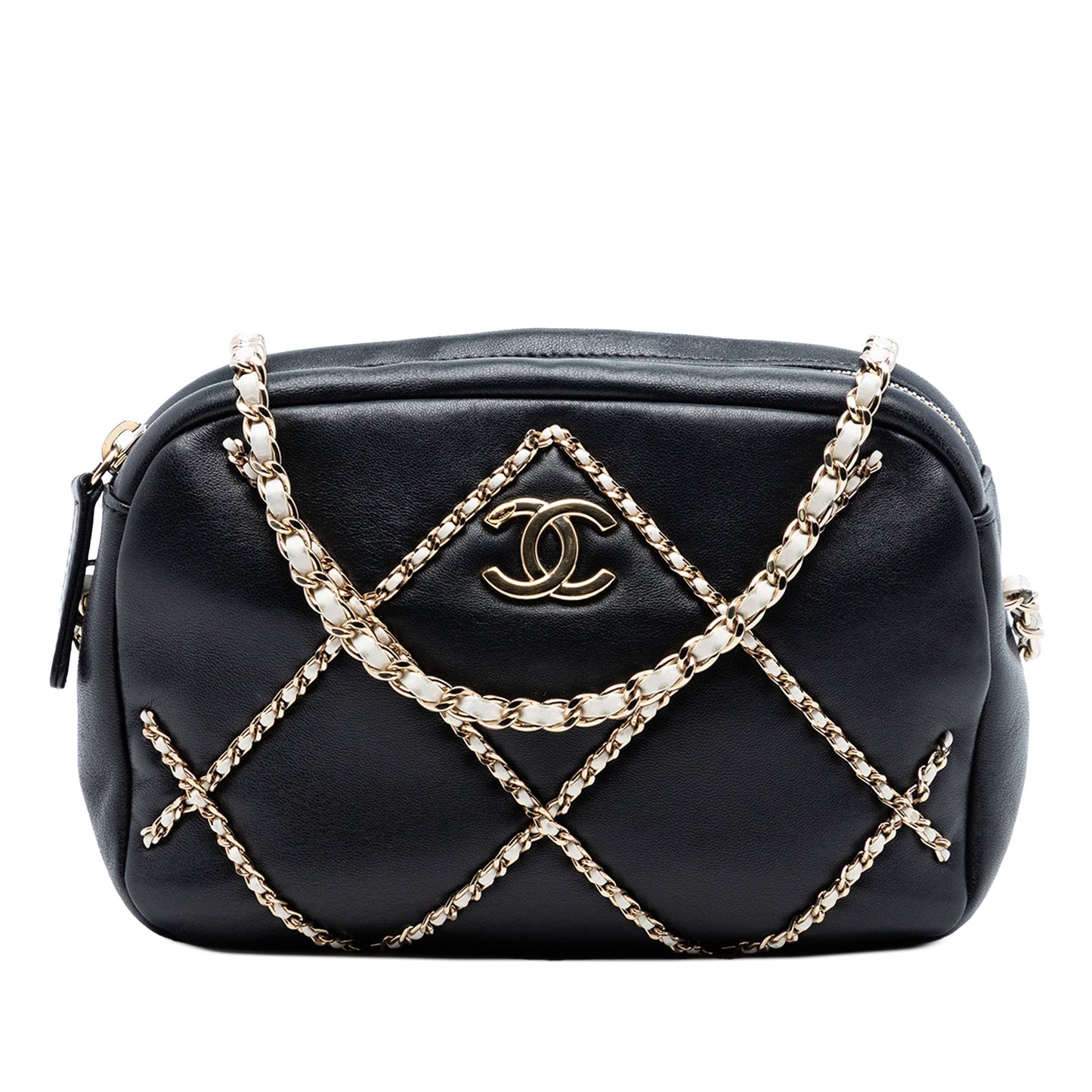 CC Lambskin Chain Embellished Camera Bag