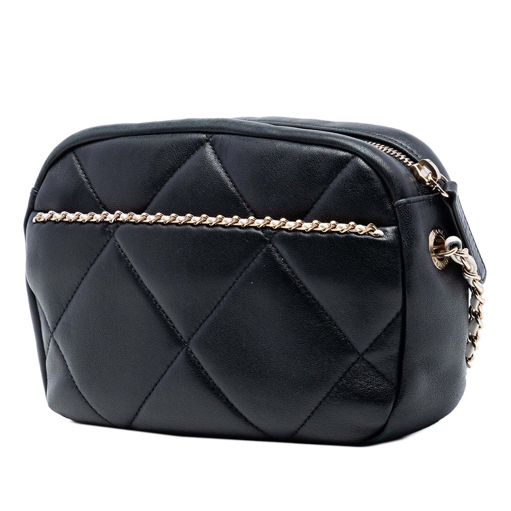CC Lambskin Chain Embellished Camera Bag