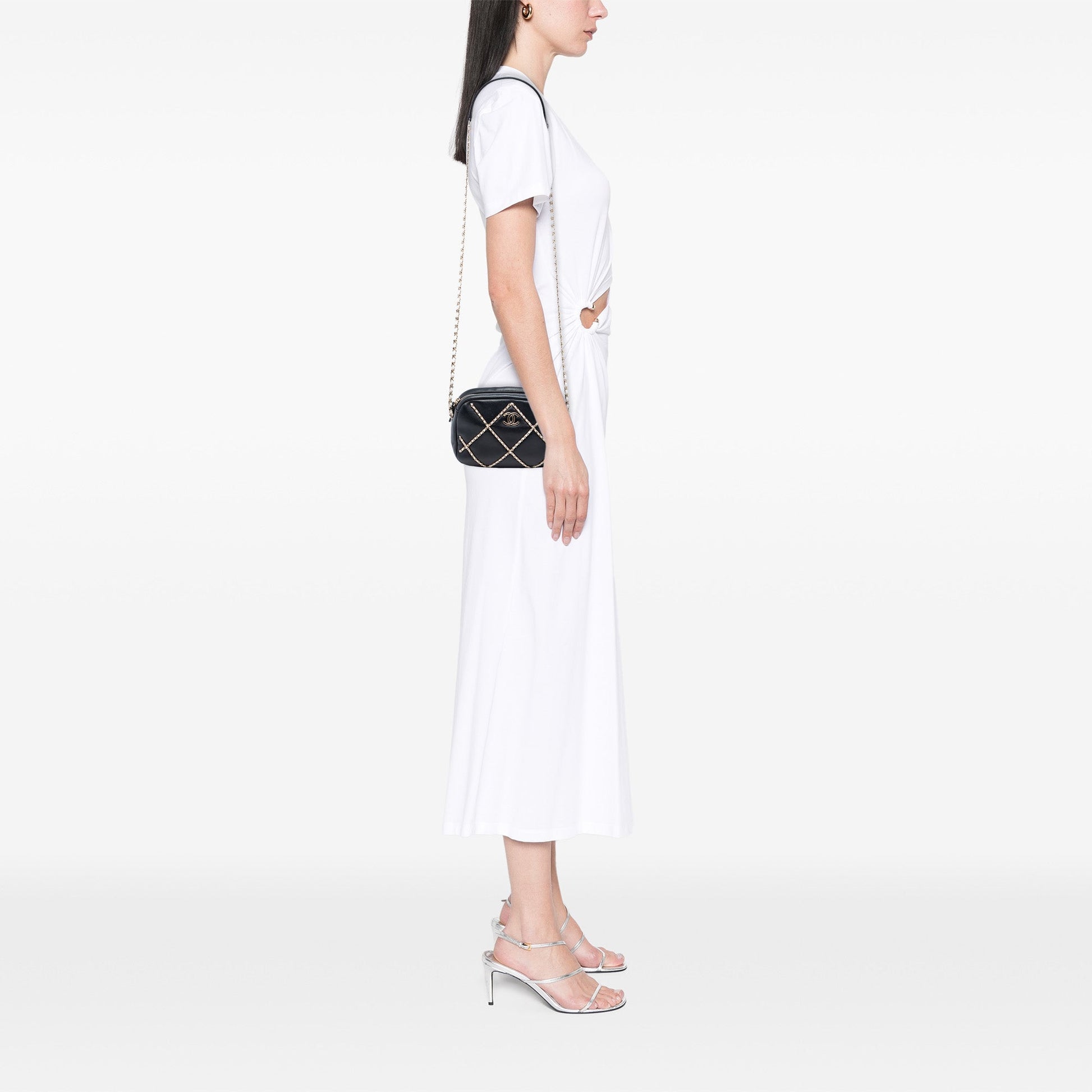 CC Lambskin Chain Embellished Camera Bag