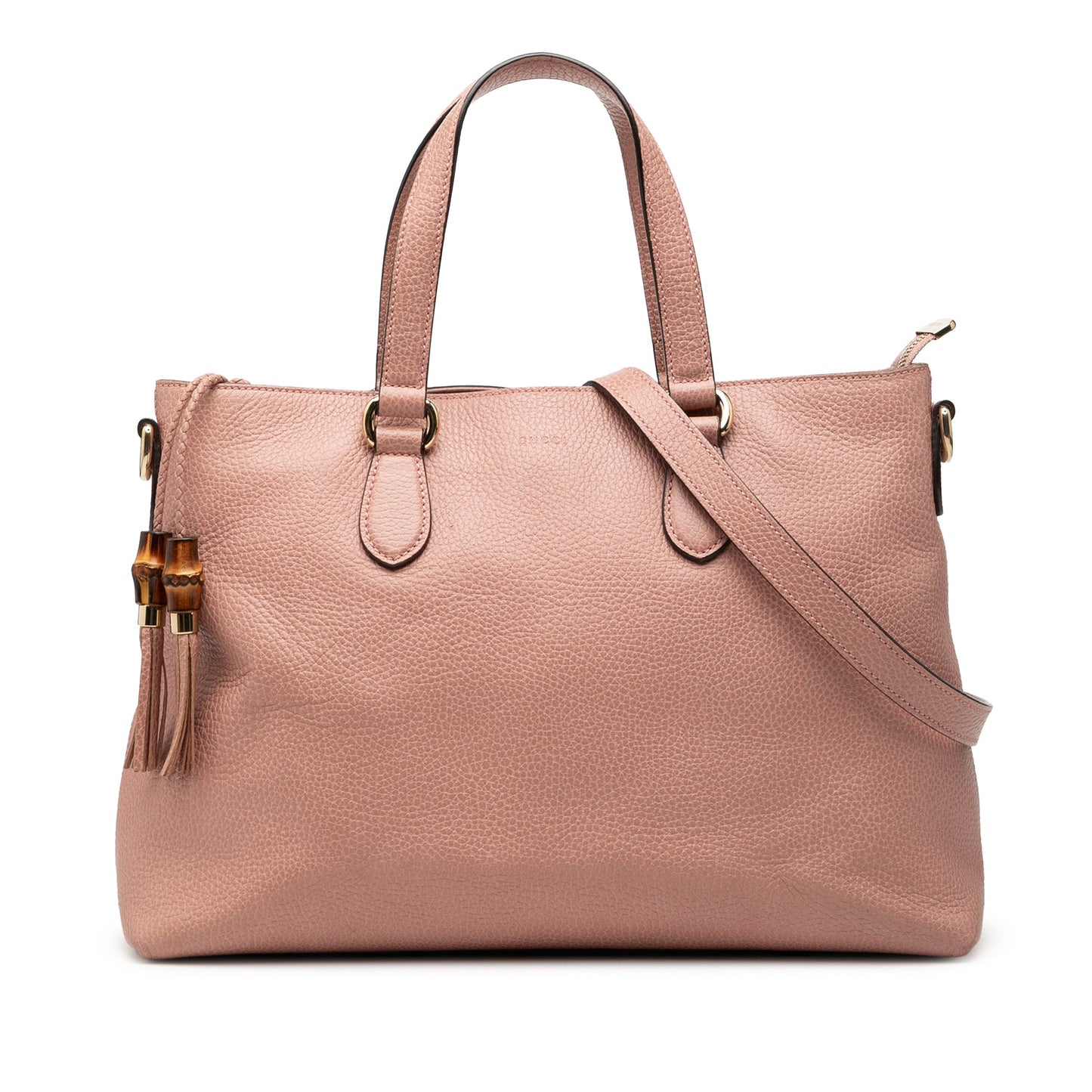 Gucci Leather Bamboo Tassel Satchel