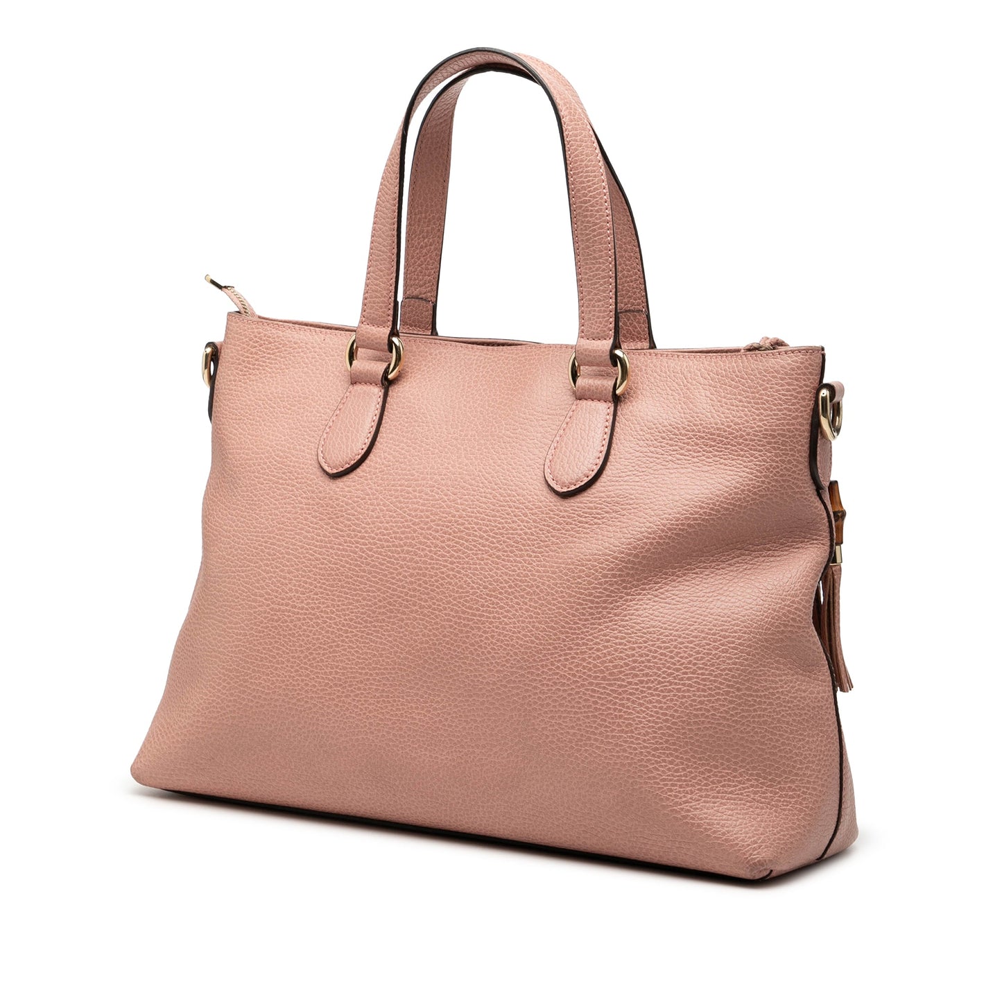 Gucci Leather Bamboo Tassel Satchel