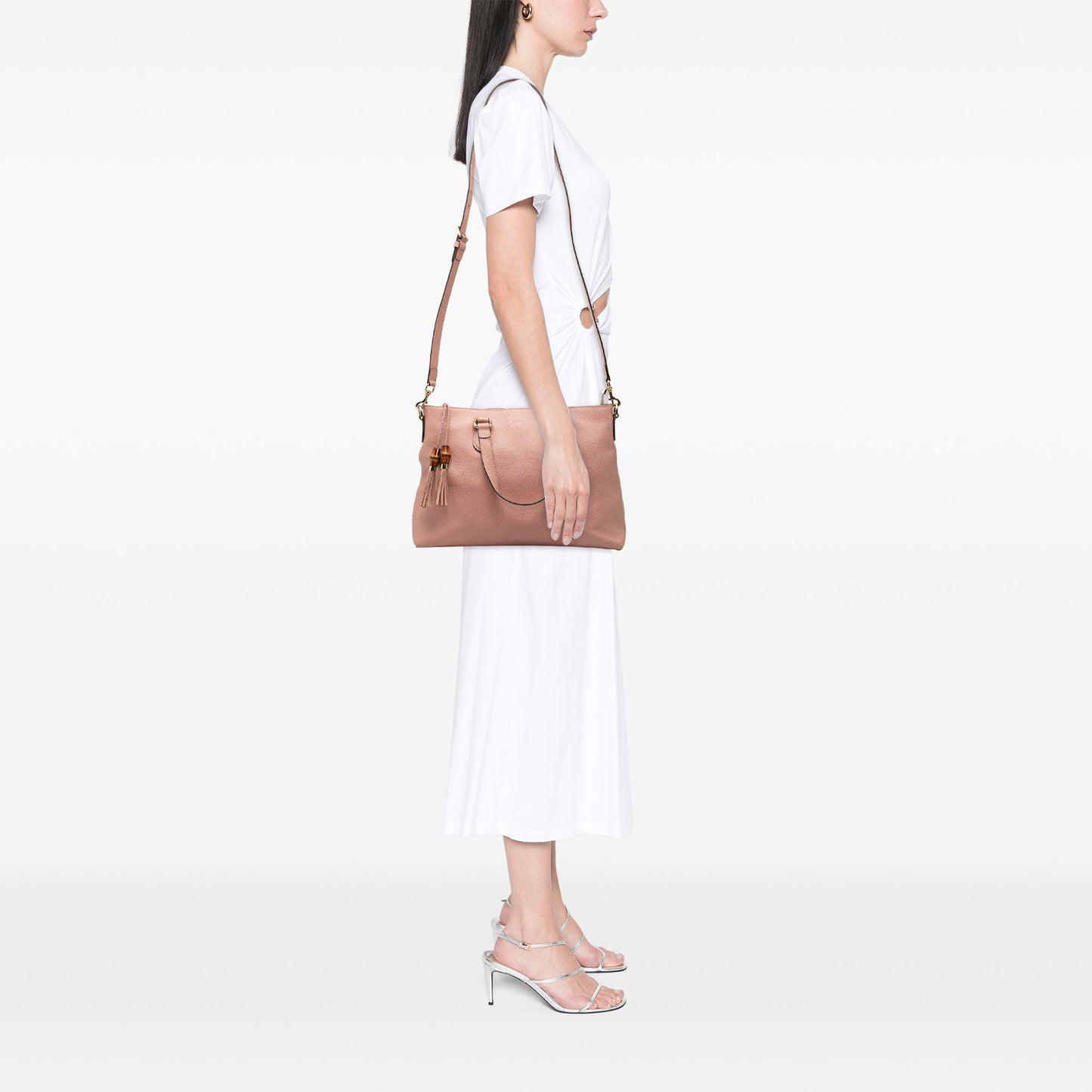 Gucci Leather Bamboo Tassel Satchel