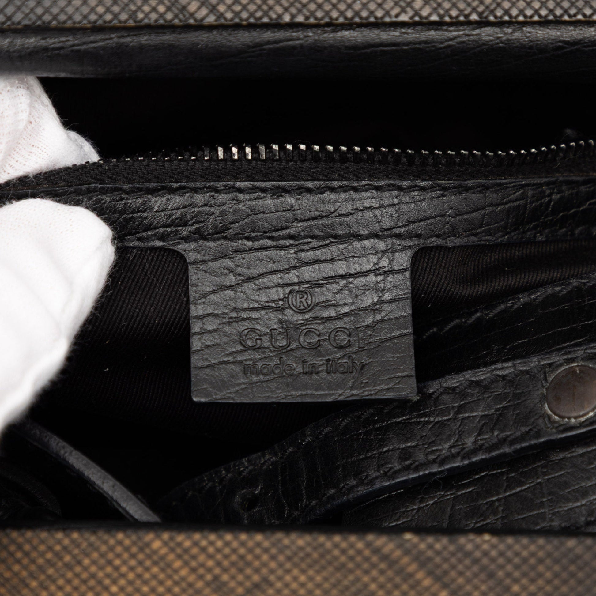 GG Canvas Wood Frame Handbag