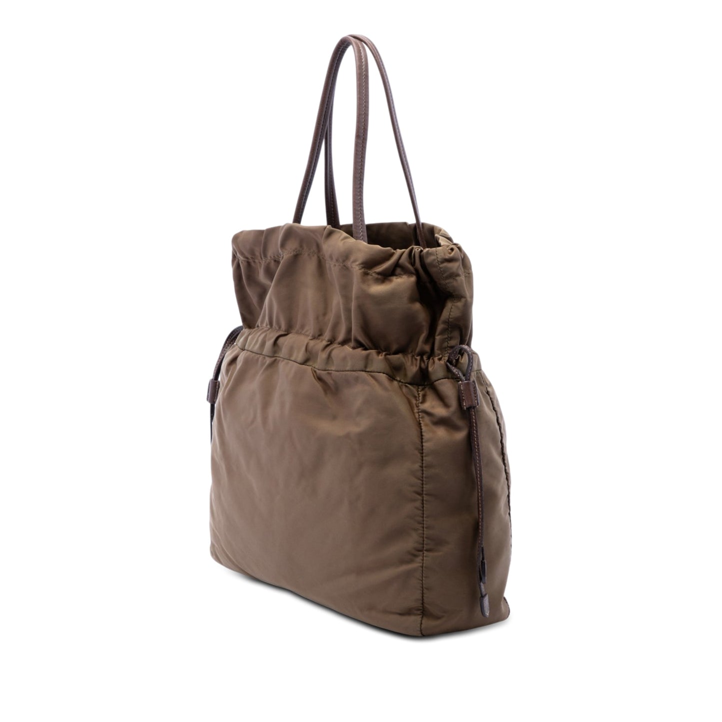 Prada Tessuto Logo Drawstring Tote