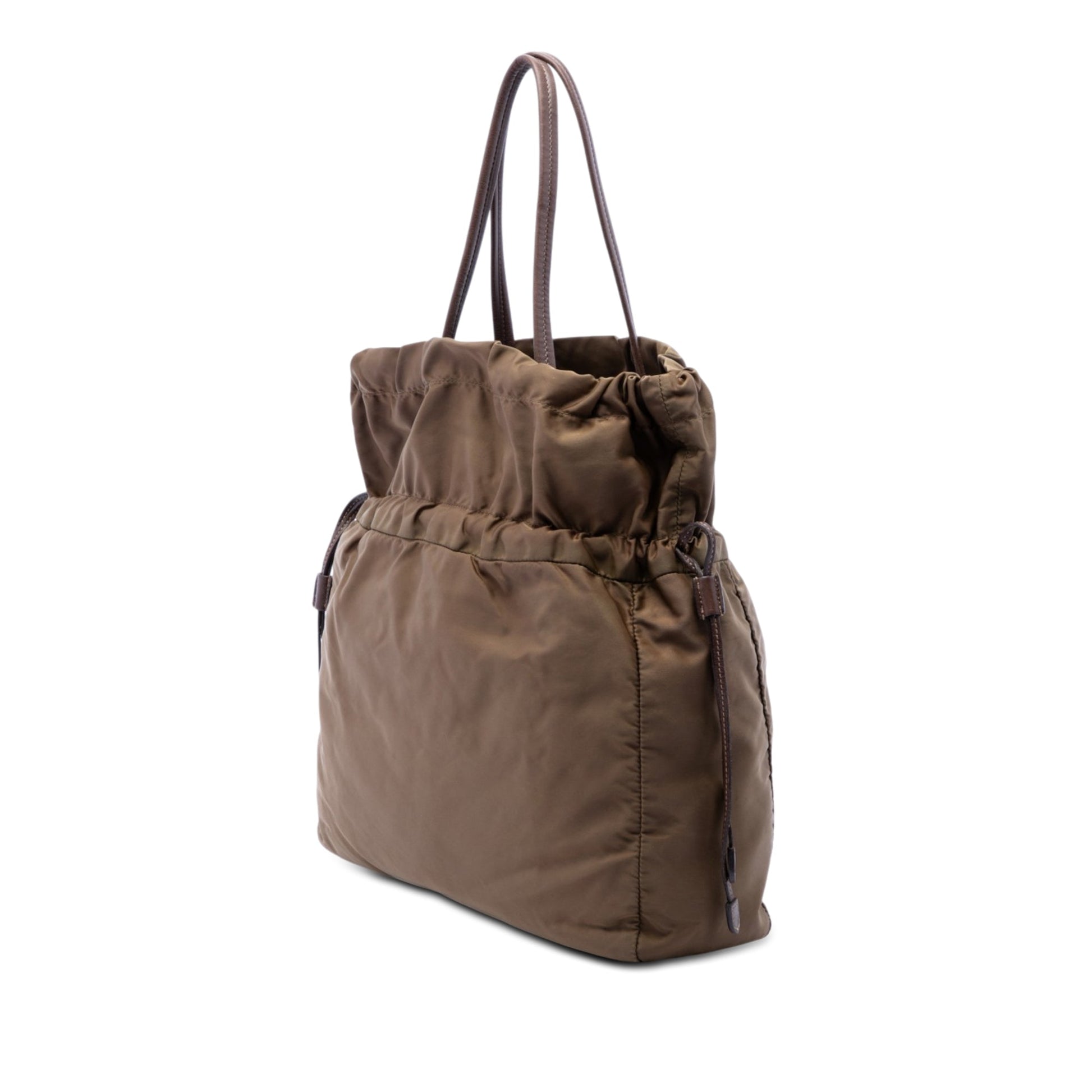 Prada Tessuto Logo Drawstring Tote