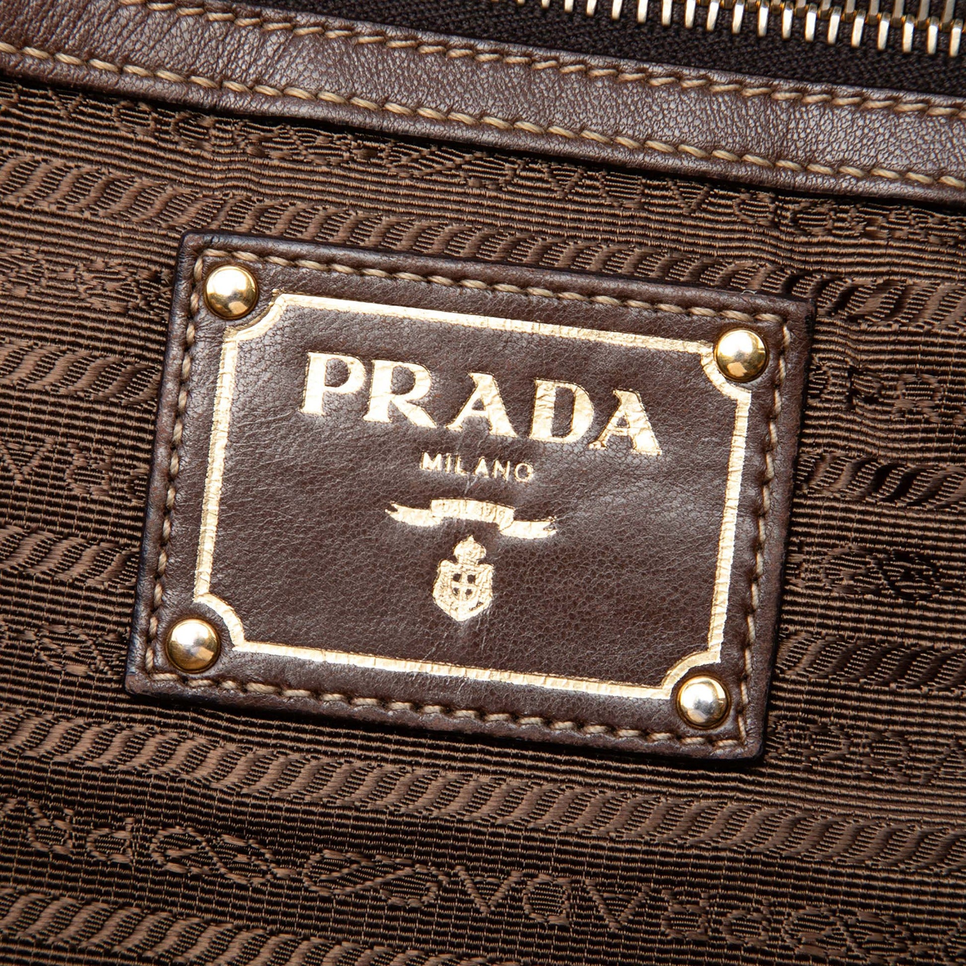 Prada Tessuto Logo Drawstring Tote