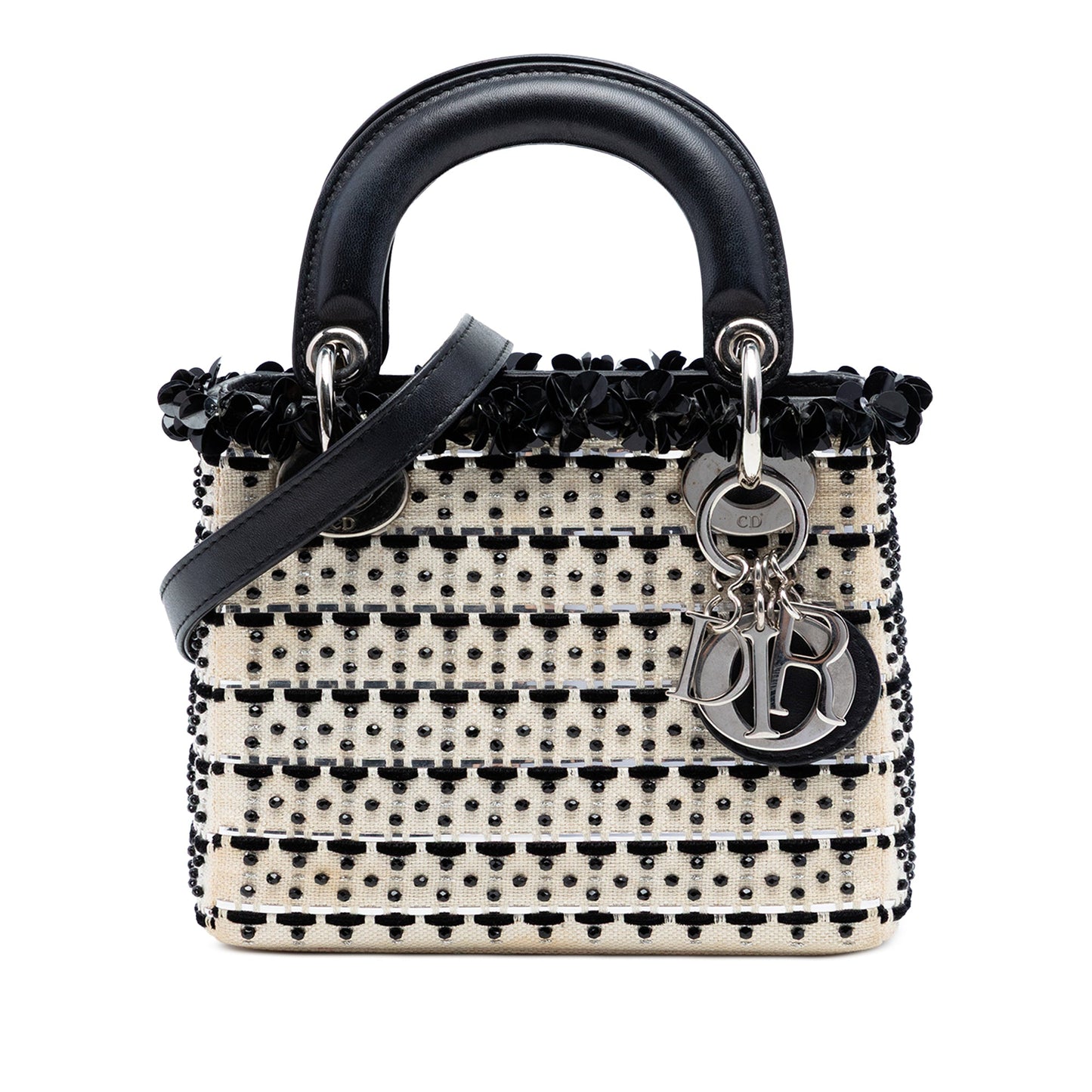 Dior Mini Canvas Bead and Sequin Embellished Lady Dior
