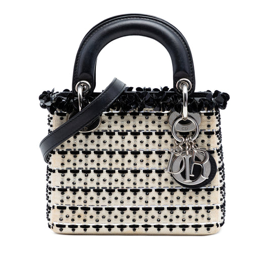 Dior Mini Canvas Bead and Sequin Embellished Lady Dior