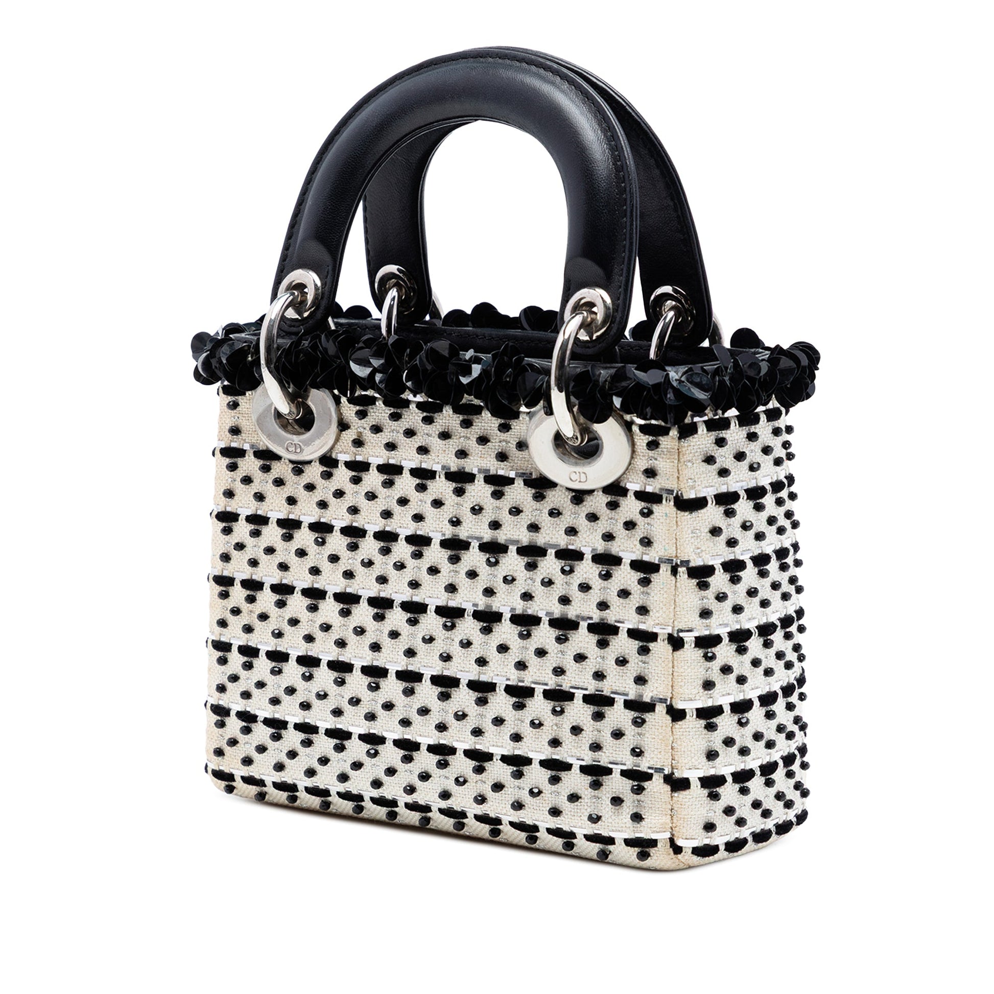 Dior Mini Canvas Bead and Sequin Embellished Lady Dior