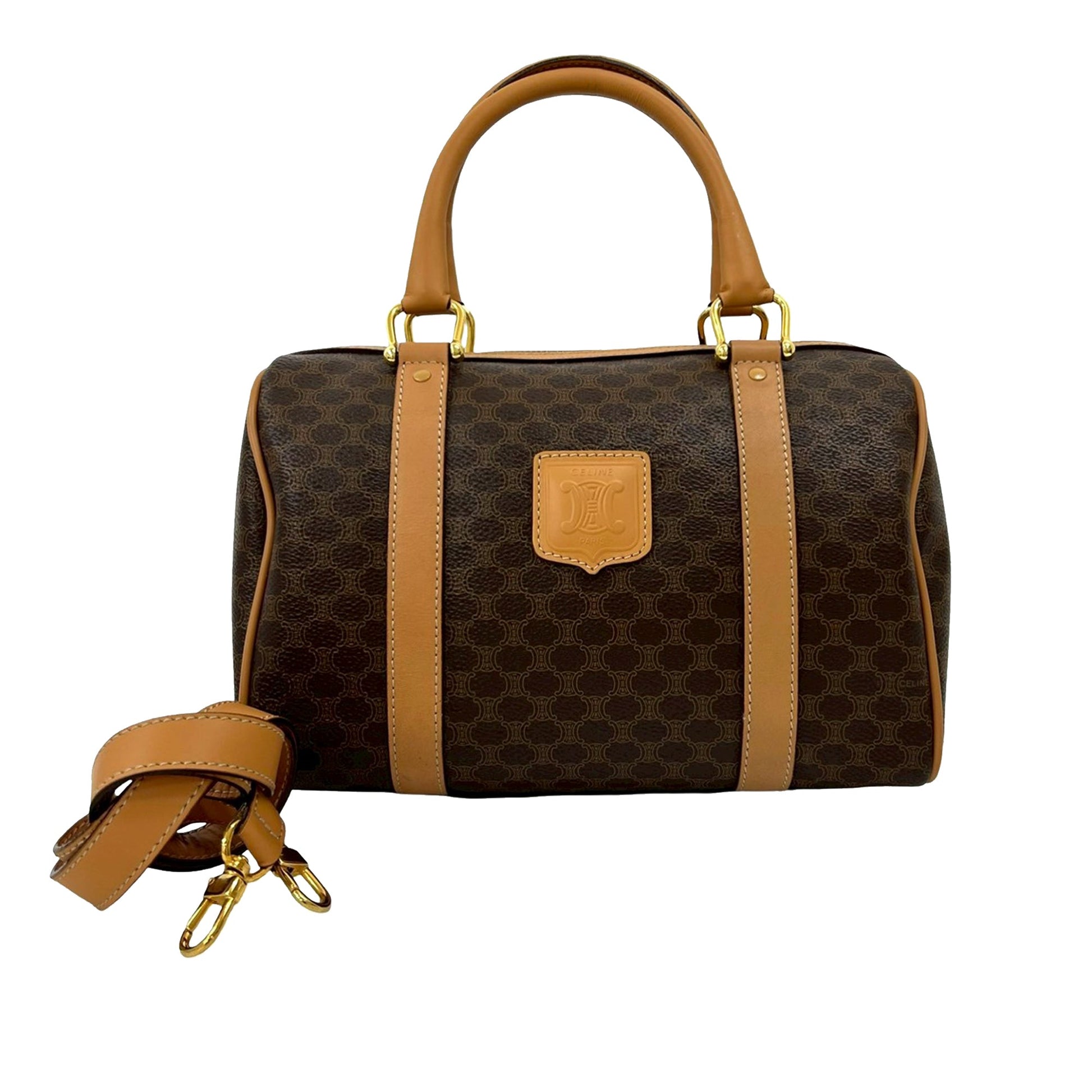 Celine Macadam Coated Canvas Satchel