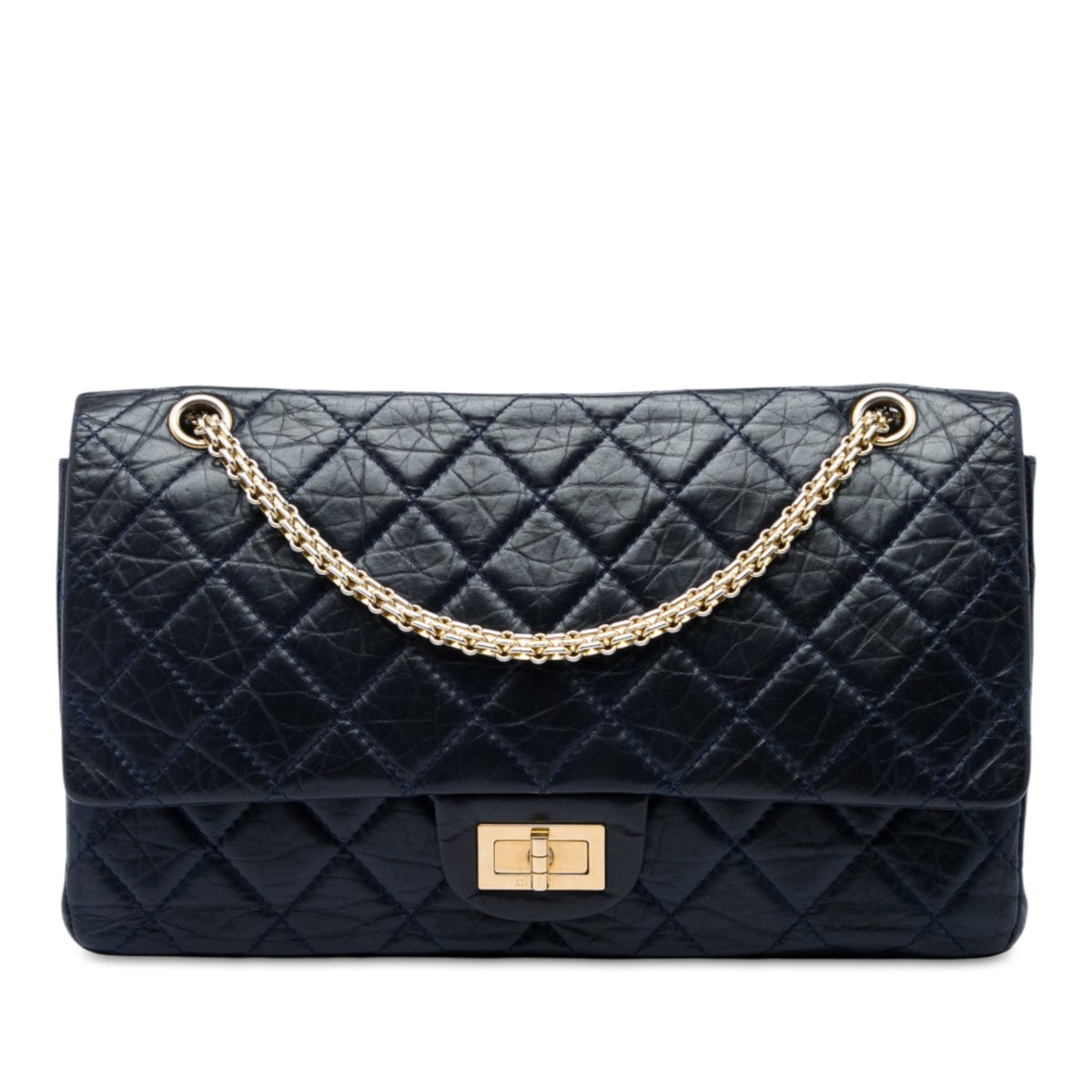Chanel Quilted Aged Calfskin Reissue 2.55 Double Flap 227 — Blue
