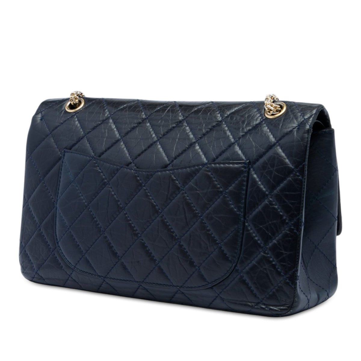 Chanel Quilted Aged Calfskin Reissue 2.55 Double Flap 227 — Blue