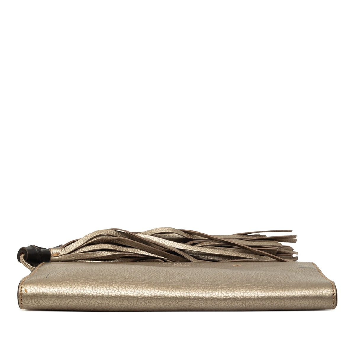 Gucci Metallic Calfskin Bamboo Tassel Clutch