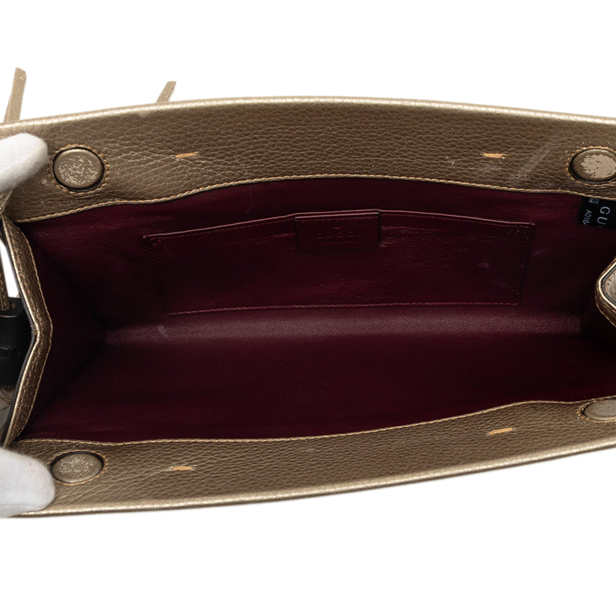 Gucci Metallic Calfskin Bamboo Tassel Clutch
