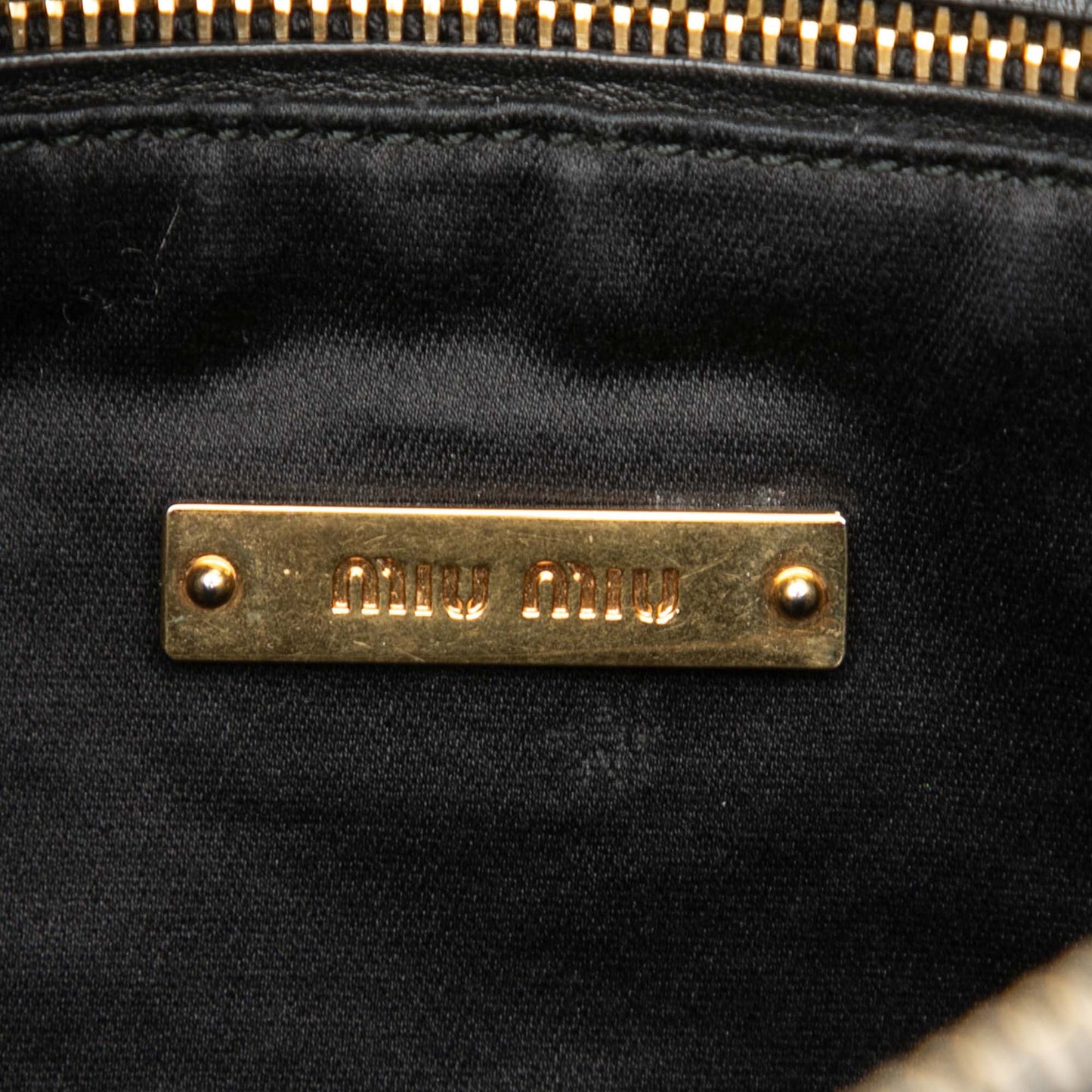 Miu Miu Studded Leather Zip Clutch