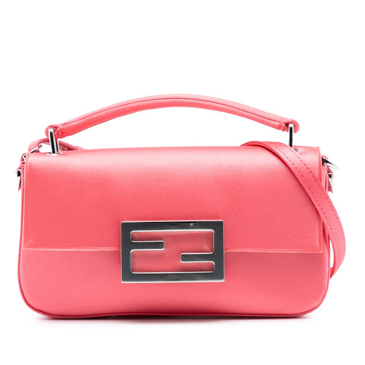 Fendi Satin Phone Pouch Baguette Satchel