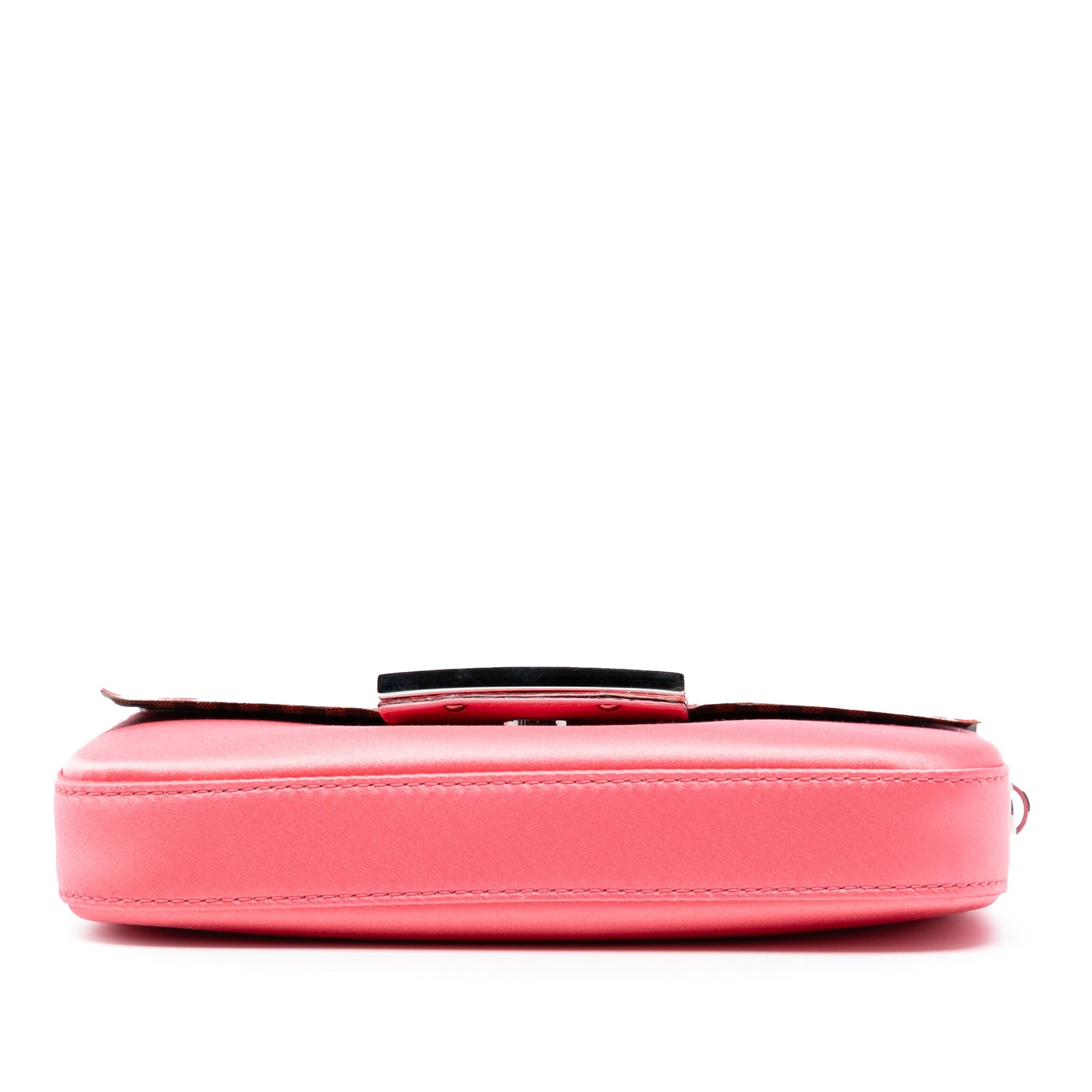 Fendi Satin Phone Pouch Baguette Satchel