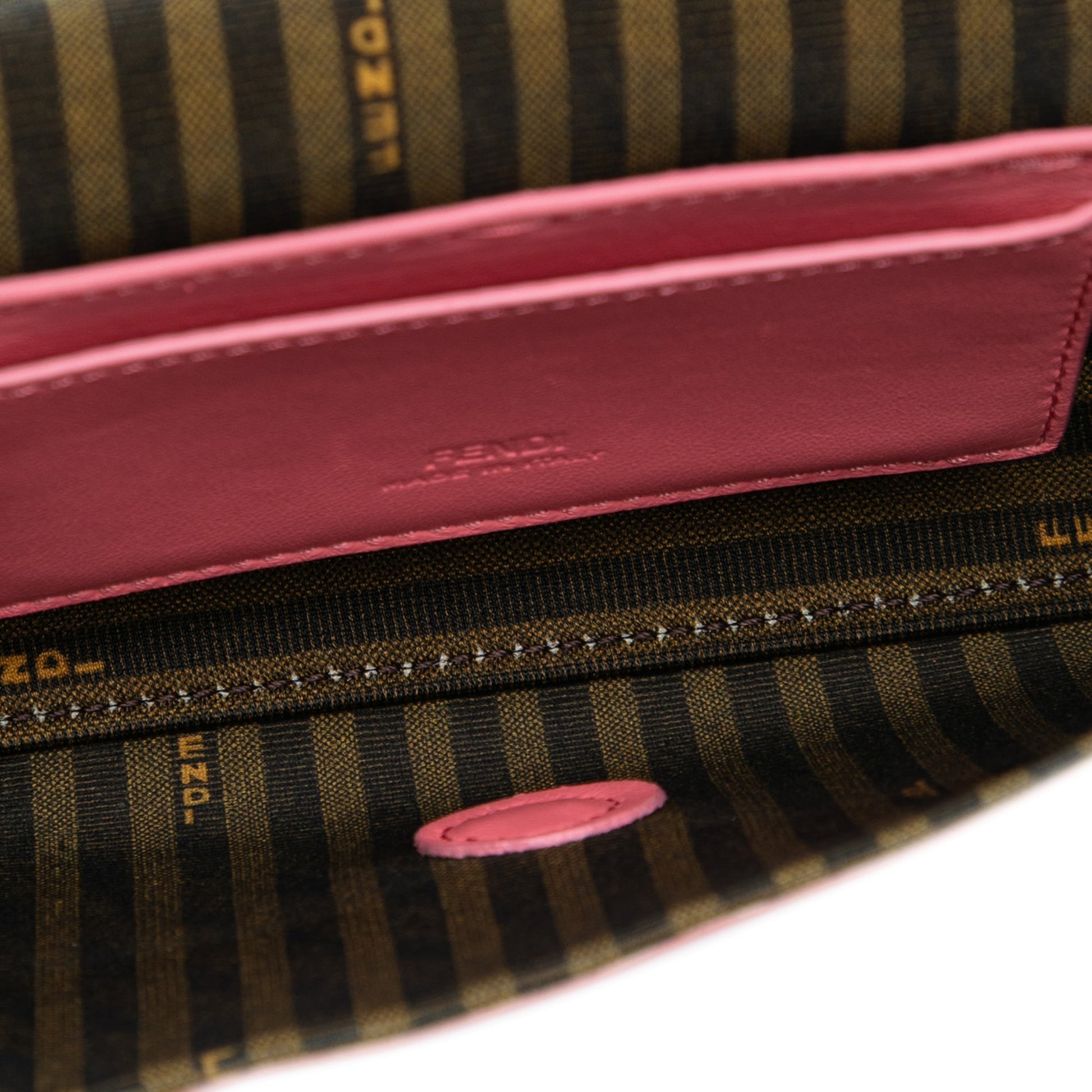 Fendi Satin Phone Pouch Baguette Satchel