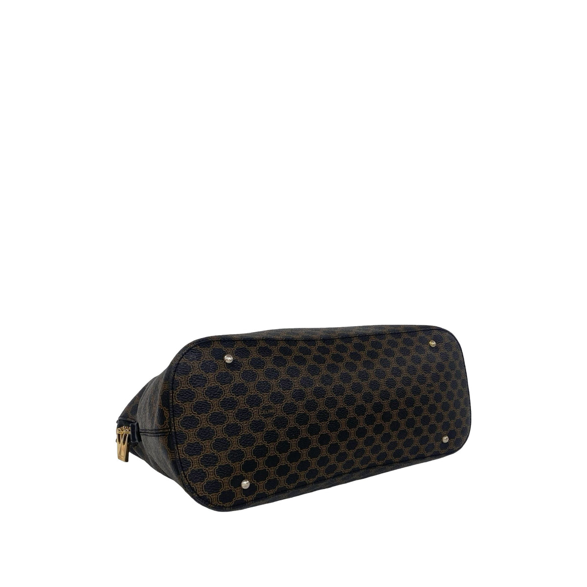 Celine Macadam Coated Canvas Blason Handbag — Brown