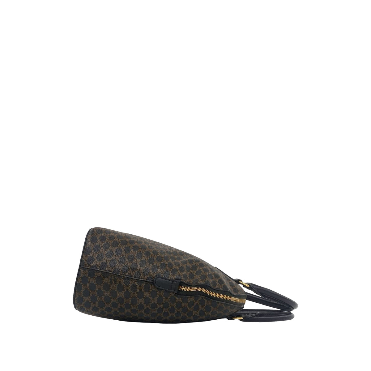 Celine Macadam Coated Canvas Blason Handbag — Brown