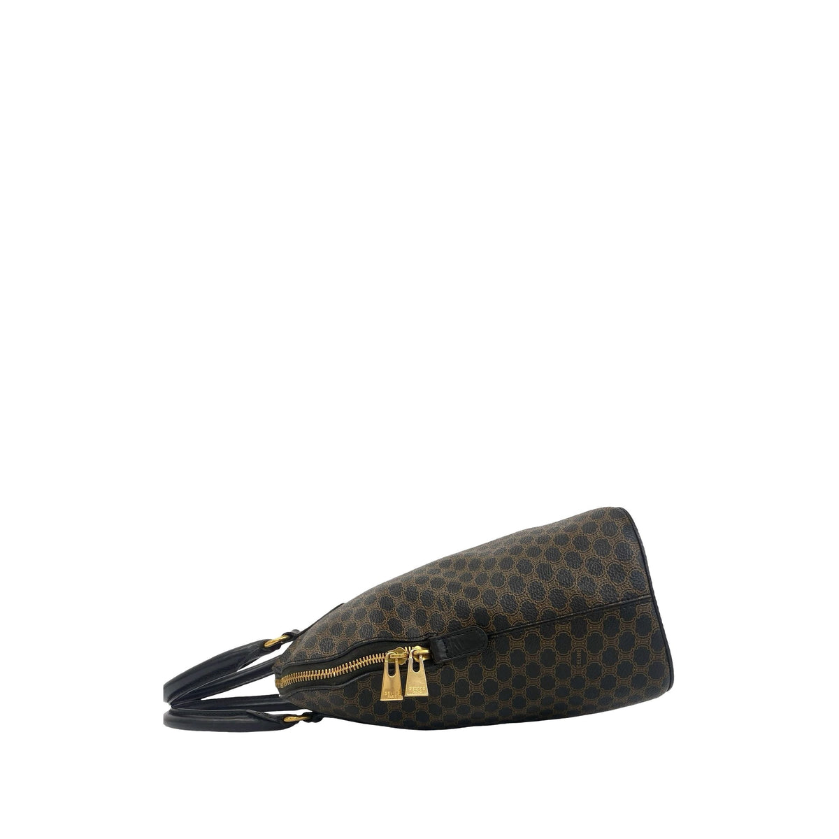 Celine Macadam Coated Canvas Blason Handbag — Brown