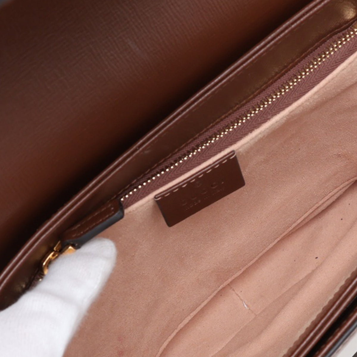 Gucci Medium GG Supreme Horsebit 1955 Shoulder Bag — Beige