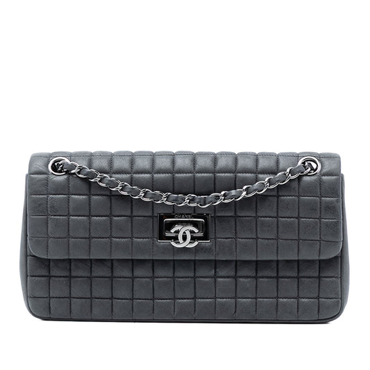 Chanel Chocolate Bar Iridescent Calfskin Bubble Flap