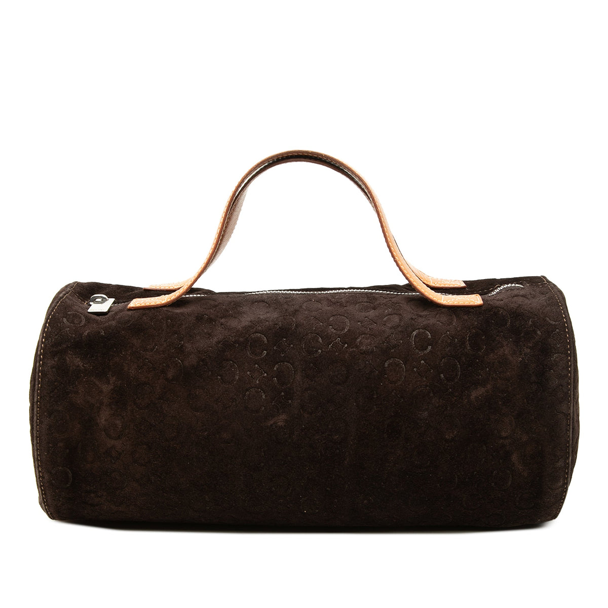 Celine C Macadam Suede Handbag — Brown