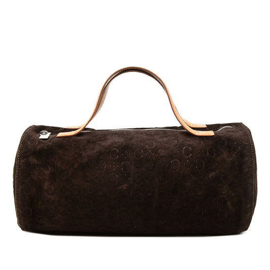 Celine C Macadam Suede Handbag — Brown