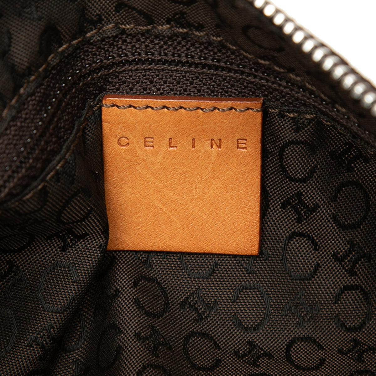 Celine C Macadam Suede Handbag — Brown