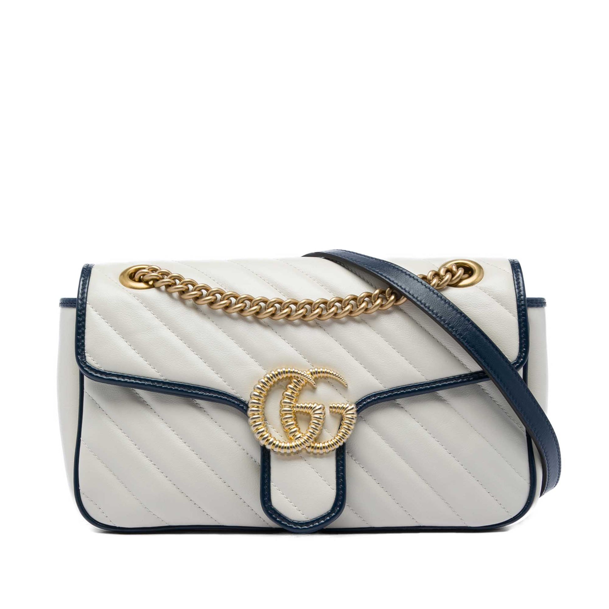 Gucci Medium GG Marmont Matelasse Diagonal Calfskin Torchon Shoulder Bag