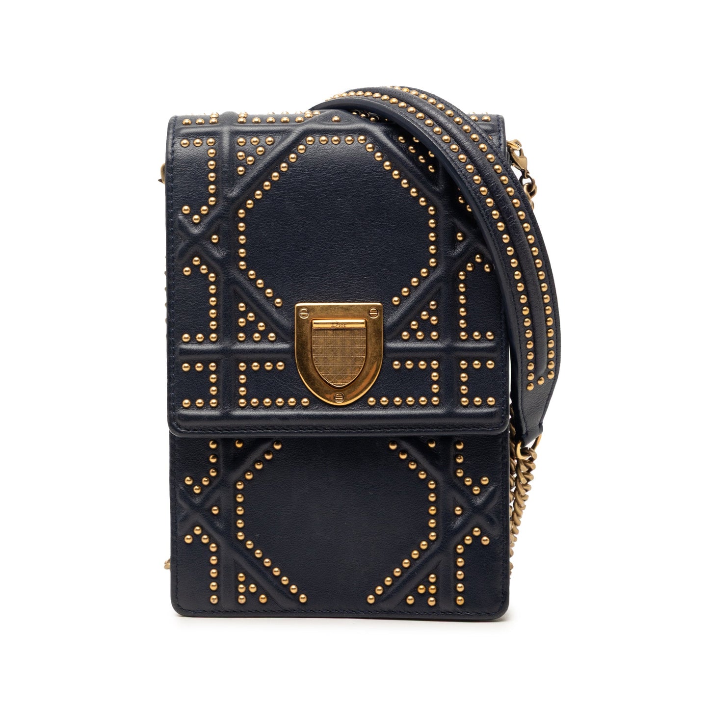 Dior Studded Lambskin Vertical Diorama Crossbody