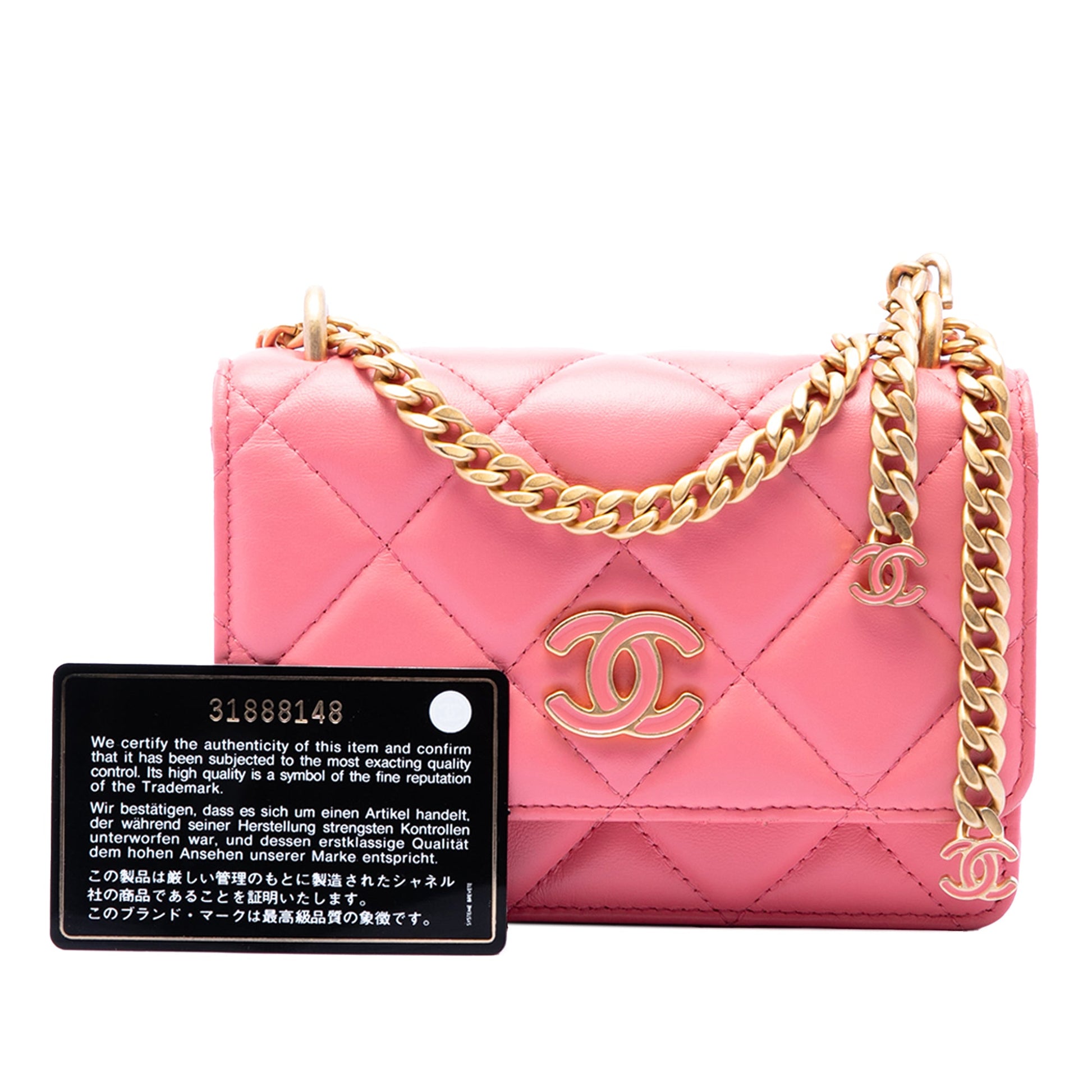 Chanel Mini Quilted Lambskin Pending CC Wallet On Chain