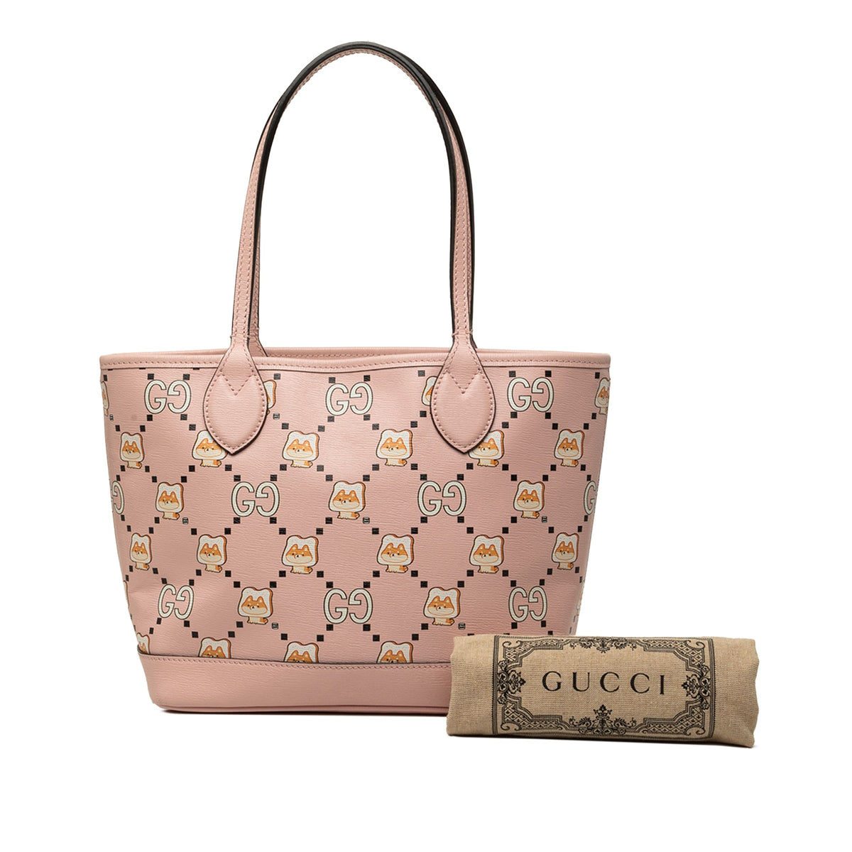 Gucci Pikarar Kawaii GG Printed Calfskin Tote — Pink