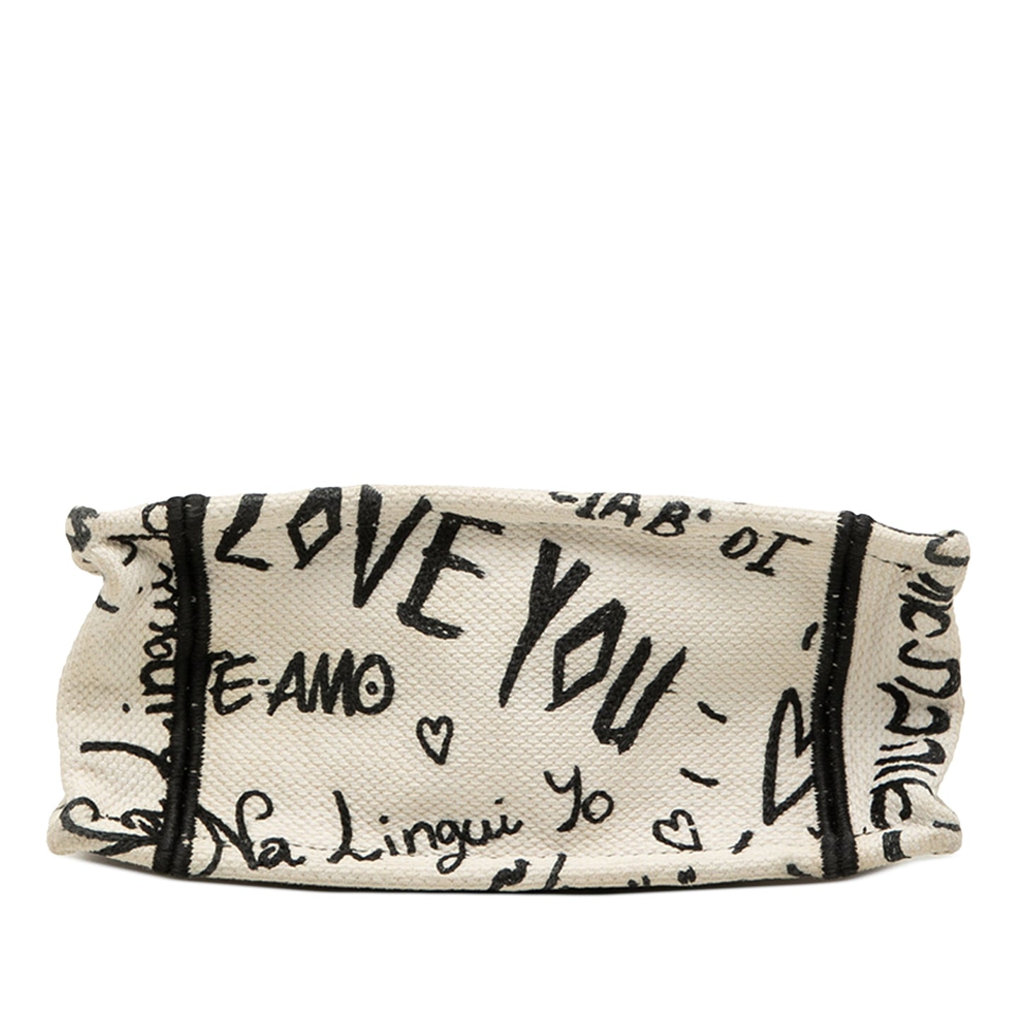 Dior DiorAmour Embroidered Canvas Graffiti Vertical Book Tote