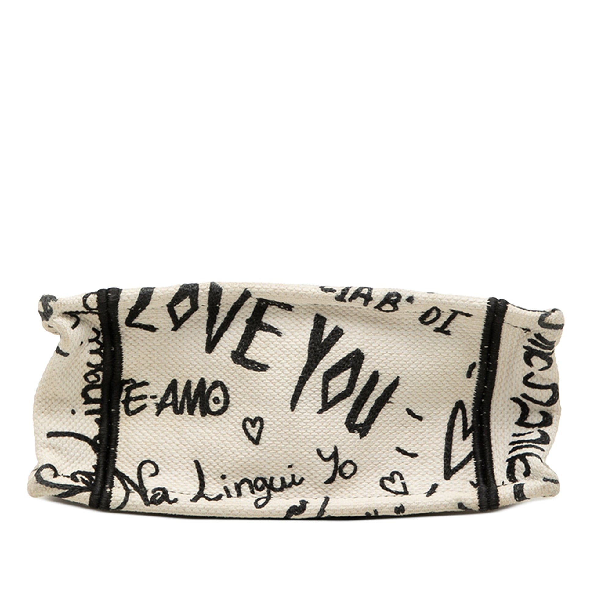 Dior DiorAmour Embroidered Canvas Graffiti Vertical Book Tote