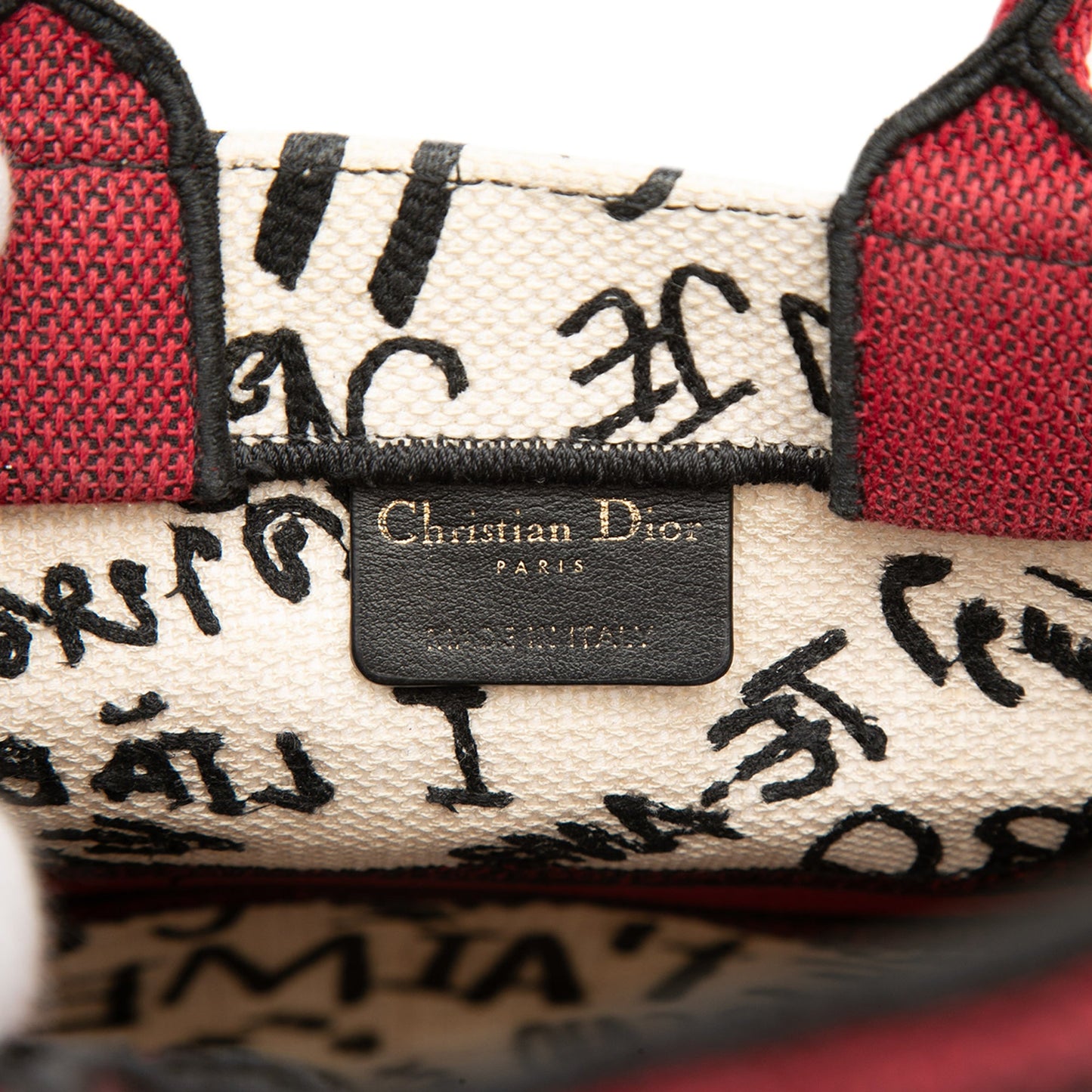 Dior DiorAmour Embroidered Canvas Graffiti Vertical Book Tote