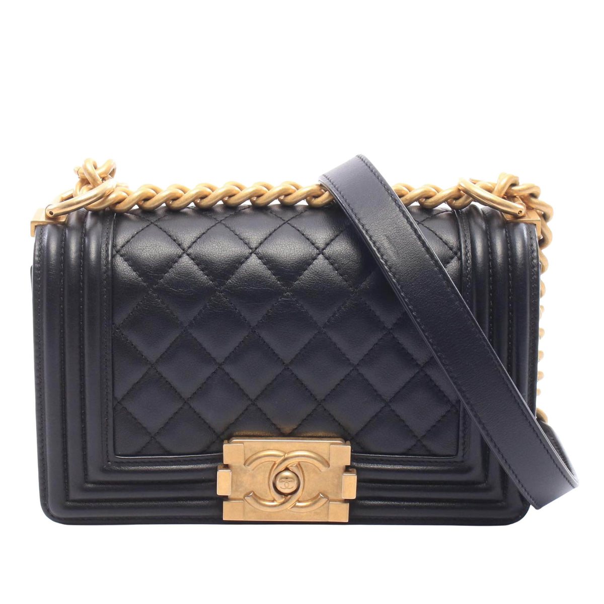 Chanel Old Medium Quilted Lambskin Boy Flap