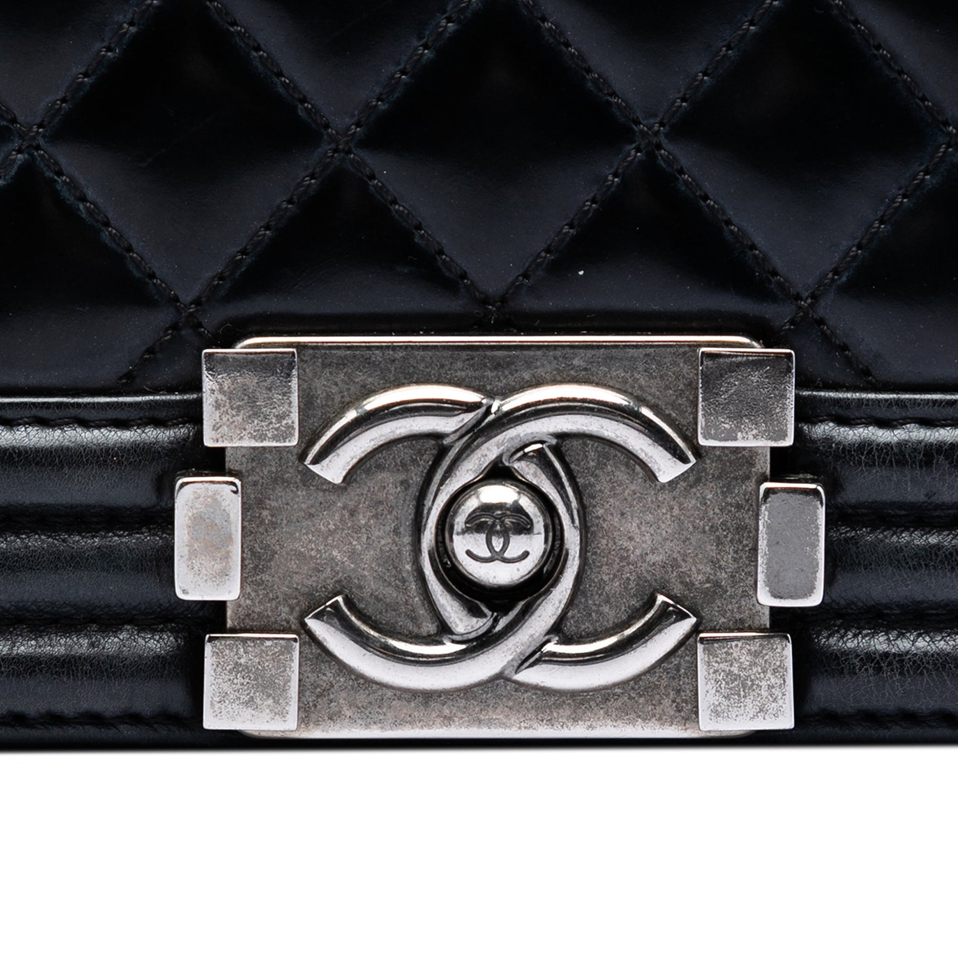 Chanel Paris Bombay Small Quilted Patent Medallion Embellished Boy Flap
