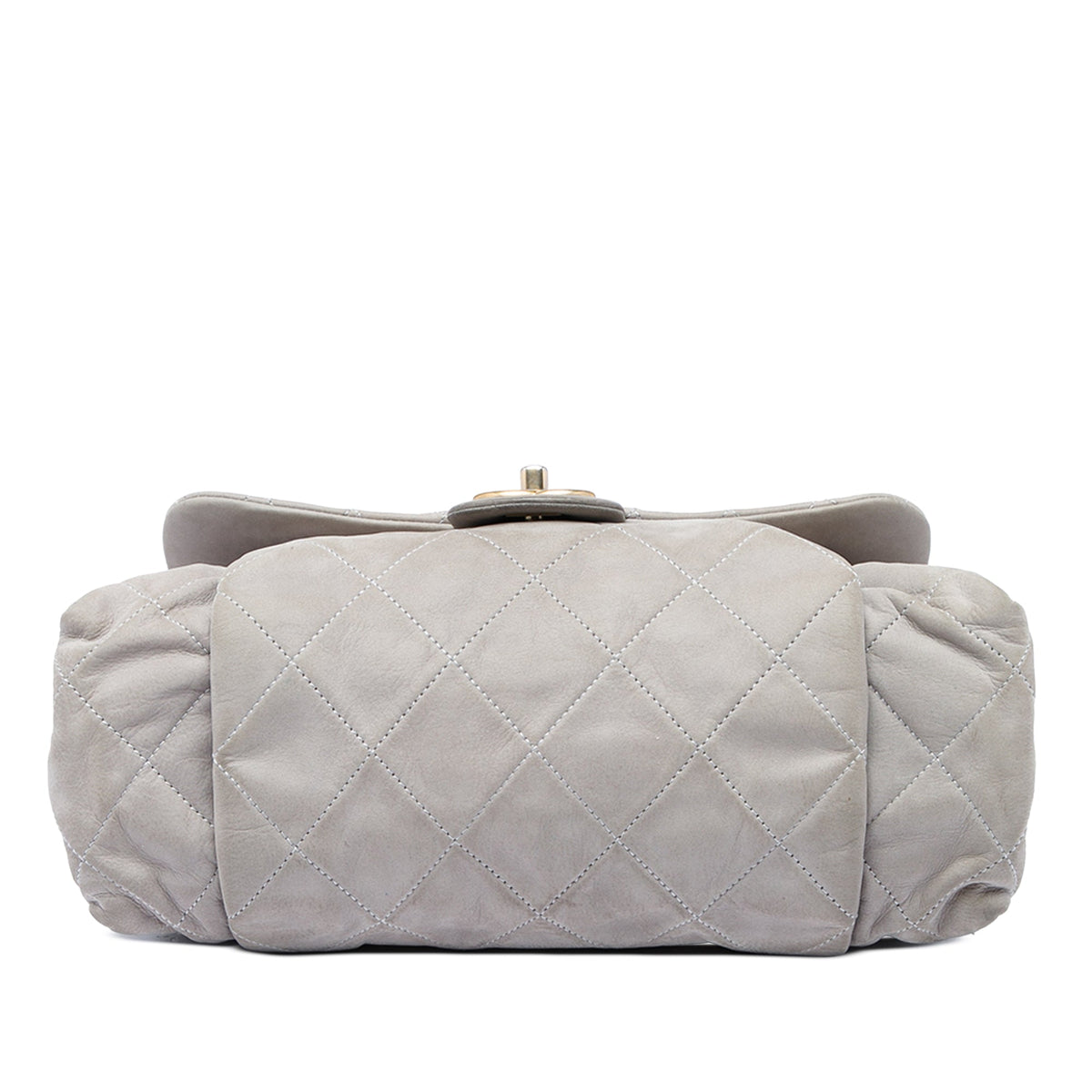 Chanel Large Quilted Iridescent Calfskin Chic Quilt Flap — Gray