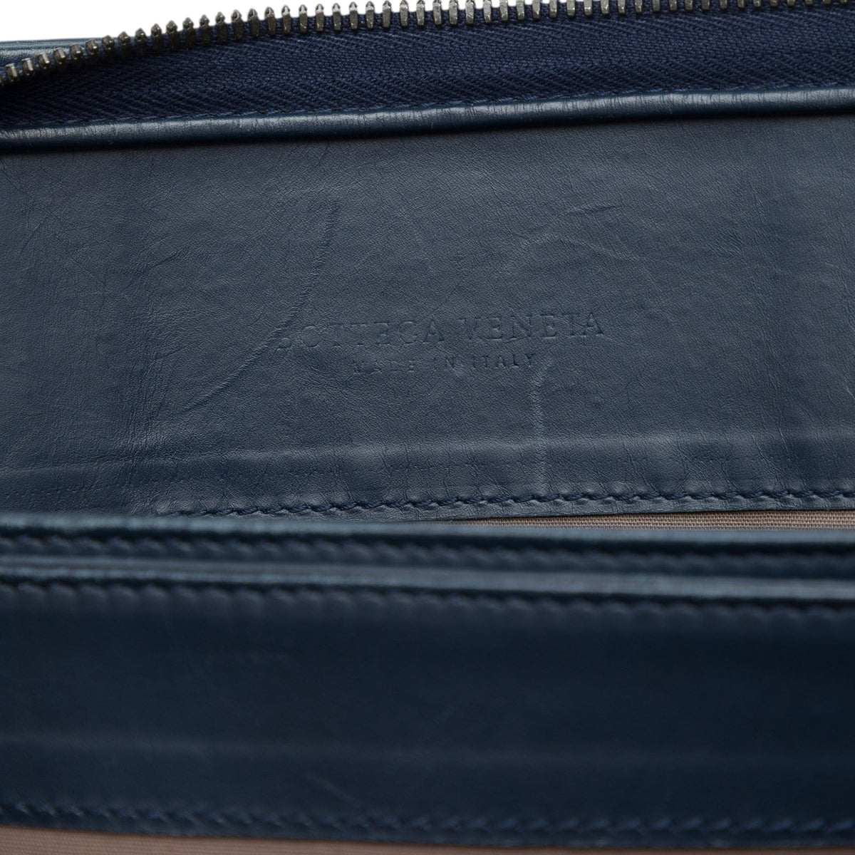 Bottega Veneta Nappa Intrecciato Business Bag — Blue