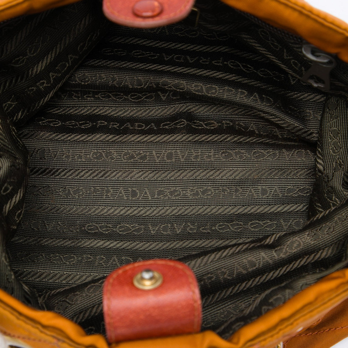 Prada Impuntu Tessuto Chain Tote — Brown