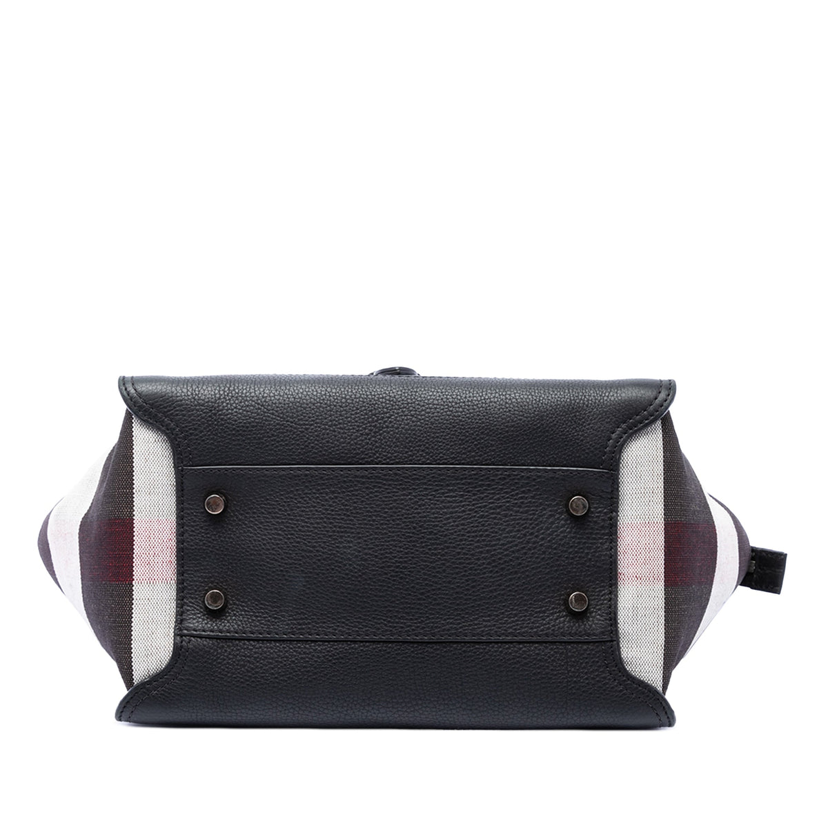 Burberry Leather and Mega Check Canvas Harcourt Satchel