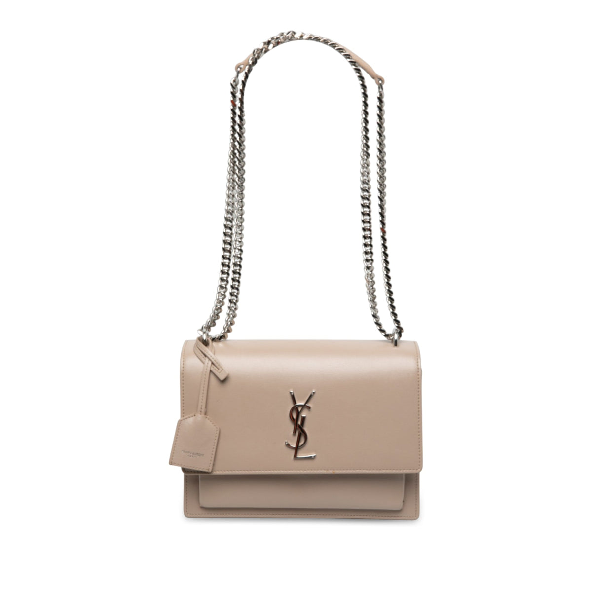 Saint Laurent Medium Calfskin Monogram Sunset Crossbody — Brown