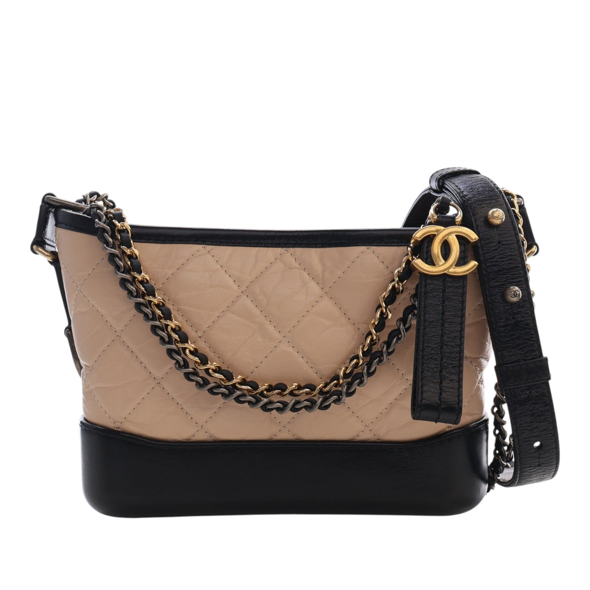 Chanel Small Quilted Aged Calfskin Gabrielle Hobo
