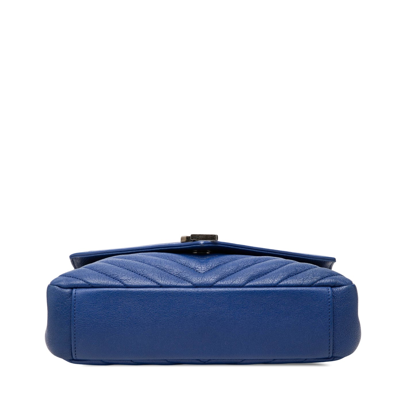 Saint Laurent Medium Quilted Chevron Sheepskin College Satchel